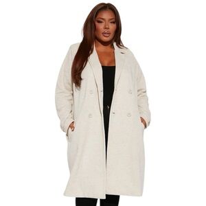 Fashion Nova Women’s All Business Baby Coat Taupe XL NWT